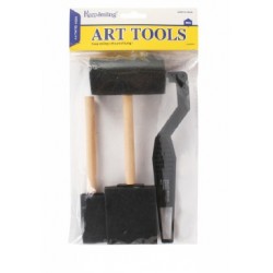 فرشاة اسفنج رول مسكة سوداء + 2 اسفنج اسود 3 قطع